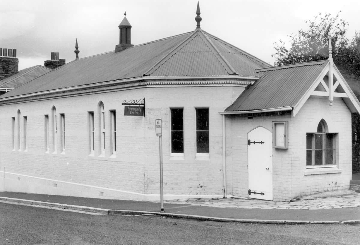 An earlier photograph of the Battery Point Community Centre 1980s