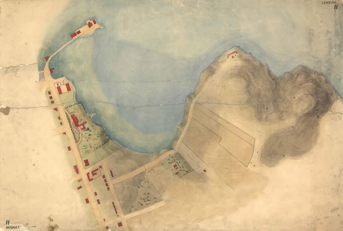 Map – Hobart 11 – Sullivans Cove and part of Hobart Town 1827