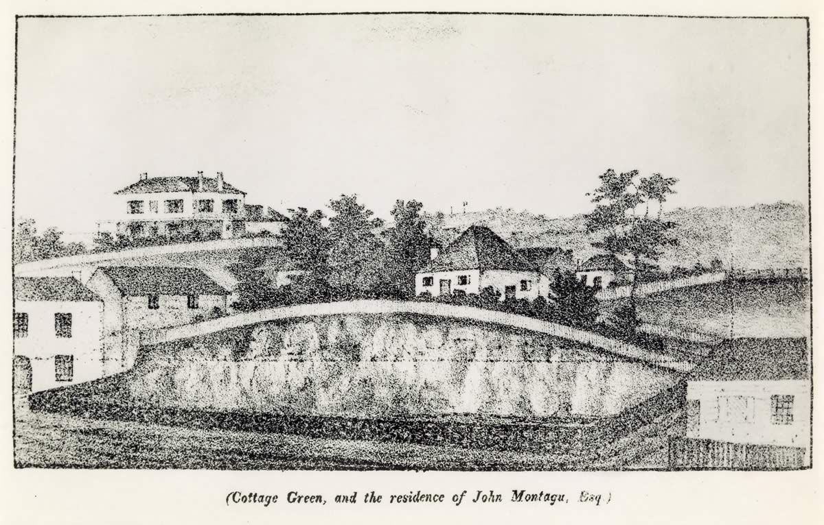 Sketch of Cottage Green, Hobart Town Magazine, January 1834